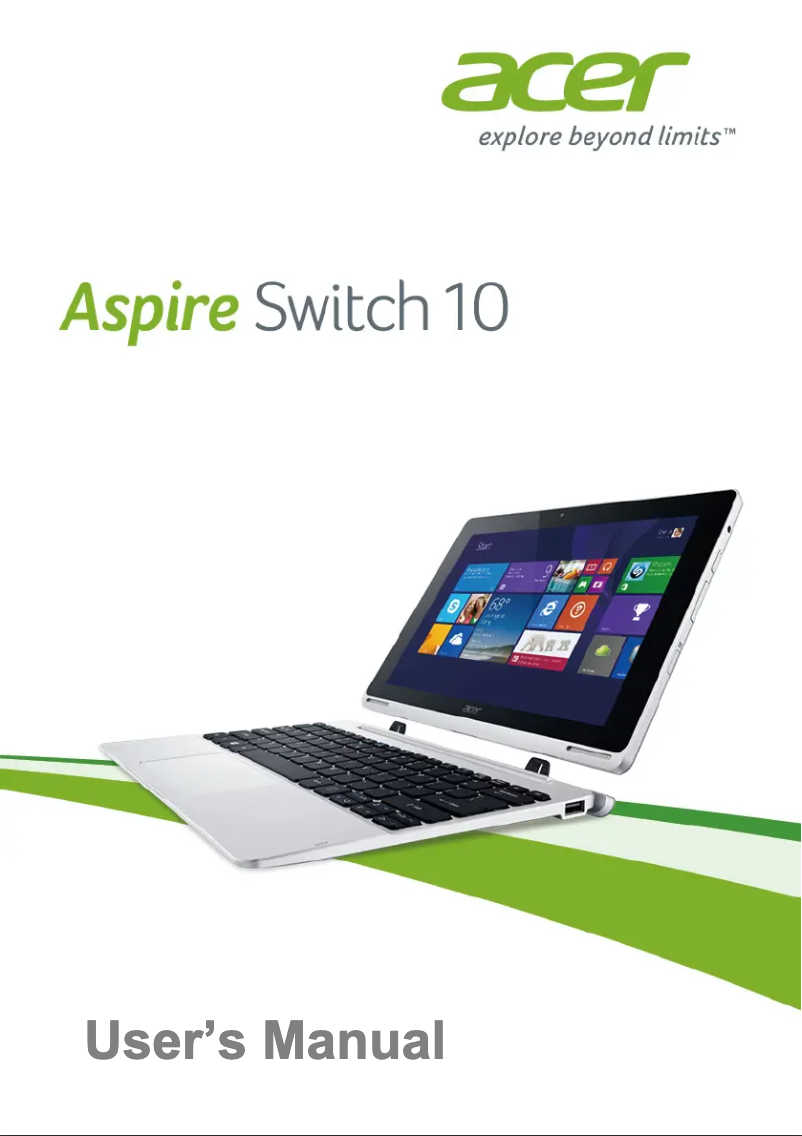 Imagen de la primera página del manual del dispositivo Aspire Switch 10 SW5-012-14HK