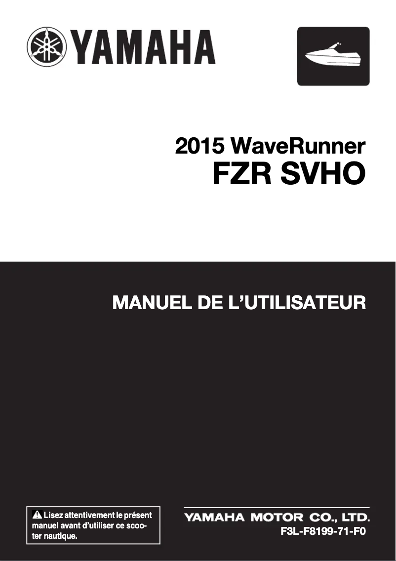 Página 1 del manual Manual de usuario Yamaha WaveRunner FZR (2015)