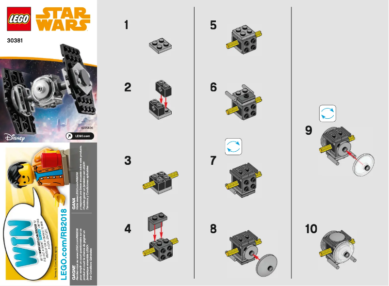 Page 1 de la notice Manuel utilisateur Lego Star Wars 30381