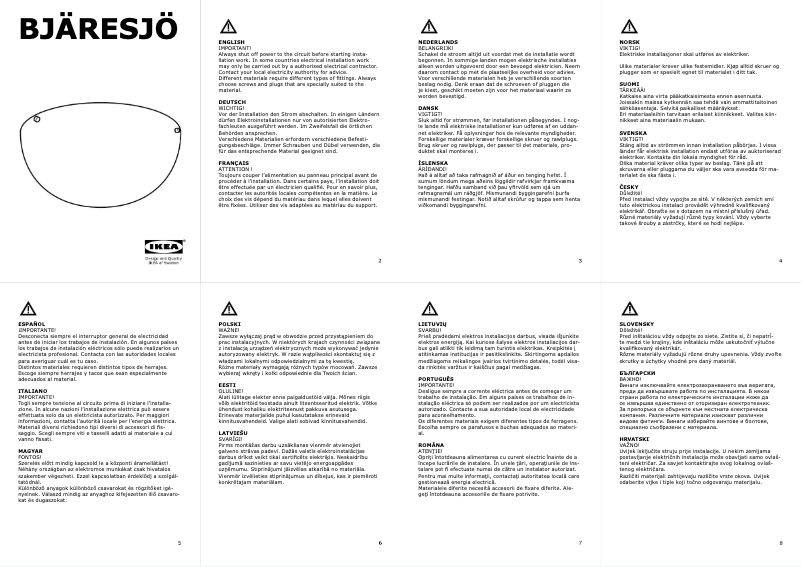 Image de la première page du manuel de l'appareil BJÄRESJÖ