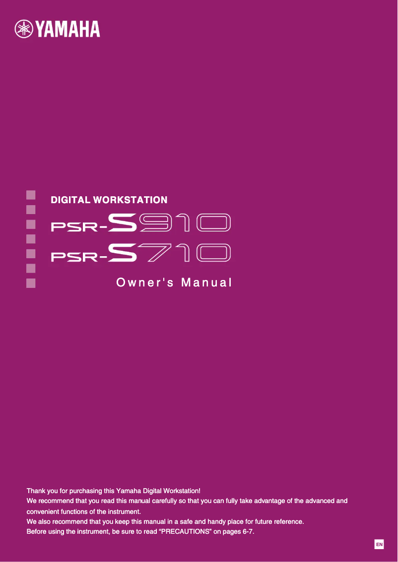 Image de la première page du manuel de l'appareil PSR-S910