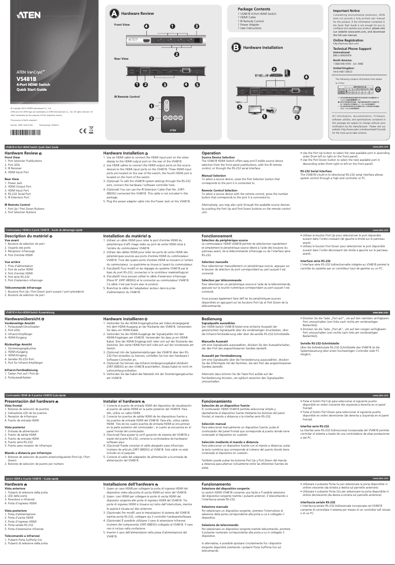 Image de la première page du manuel de l'appareil VS481B