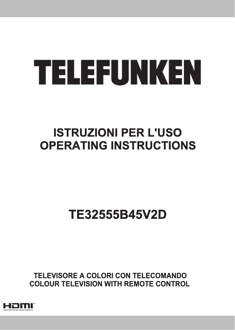 Page 1 de la notice Manuel utilisateur Telefunken TE32555B45V2D