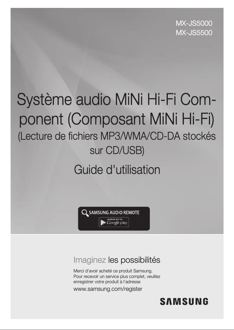 Image de la première page du manuel de l'appareil MX-JS5000