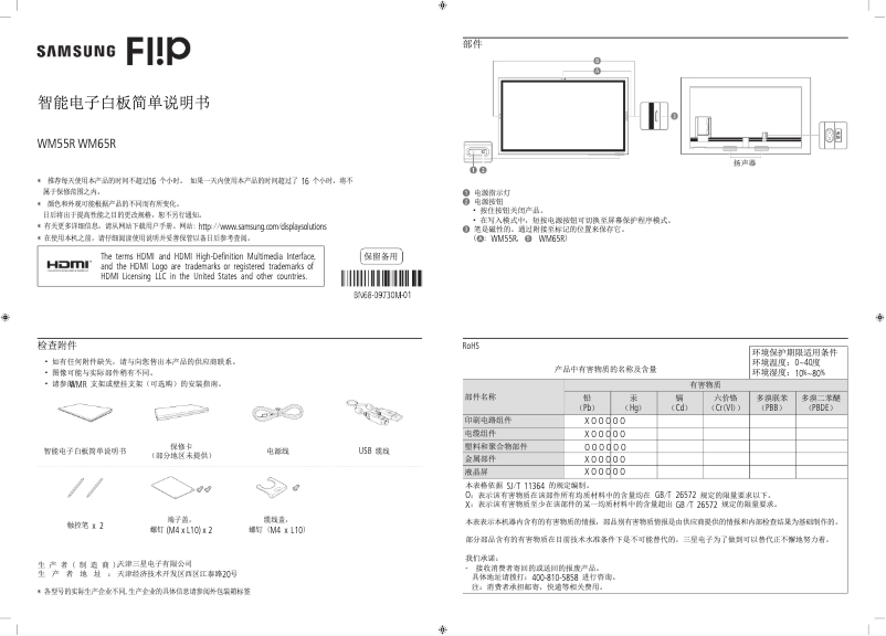 Página 1 del manual Guía de instalación Samsung WM65R