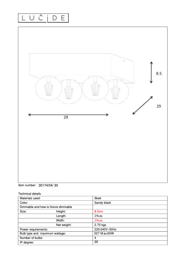 Page 1 de la notice Manuel utilisateur Lucide Surtus