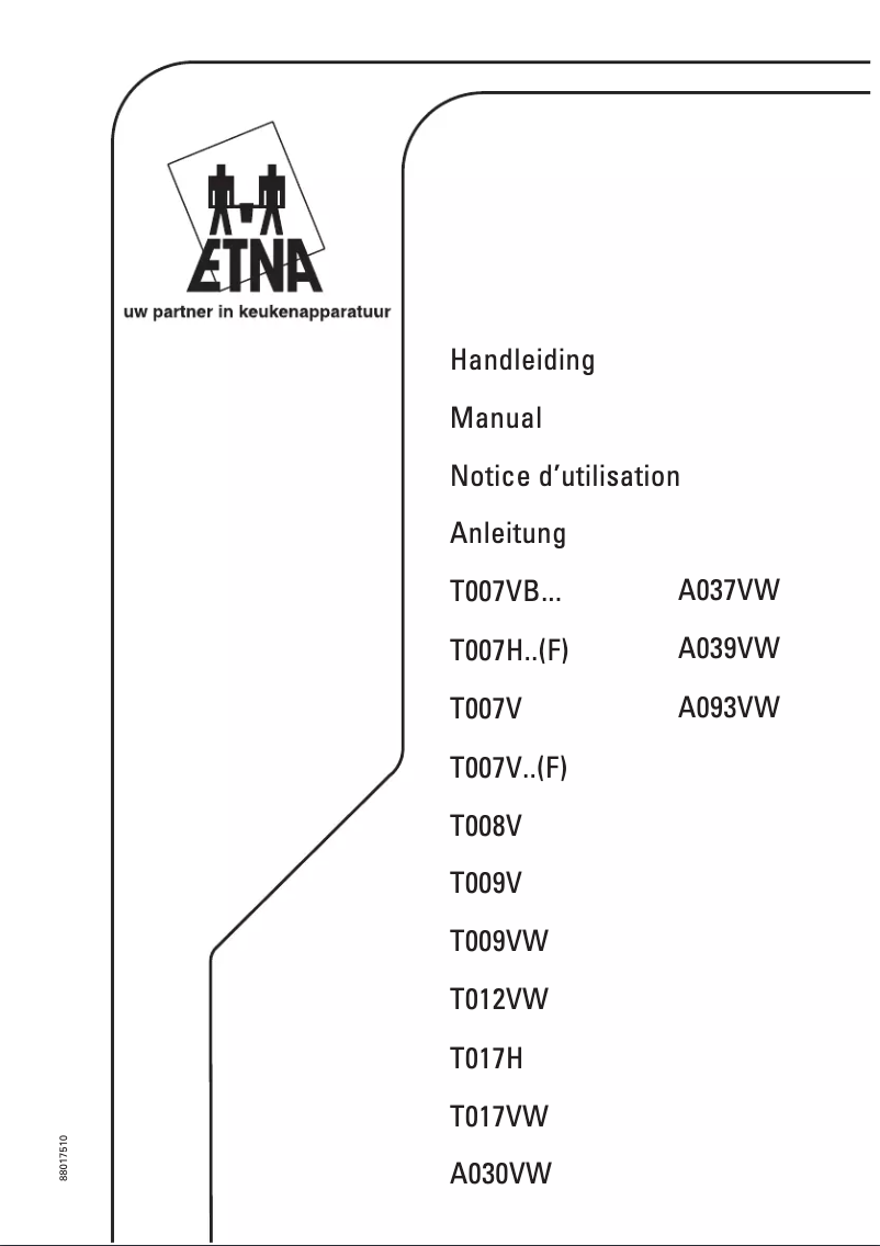 Page 1 de la notice Manuel utilisateur Etna T009V