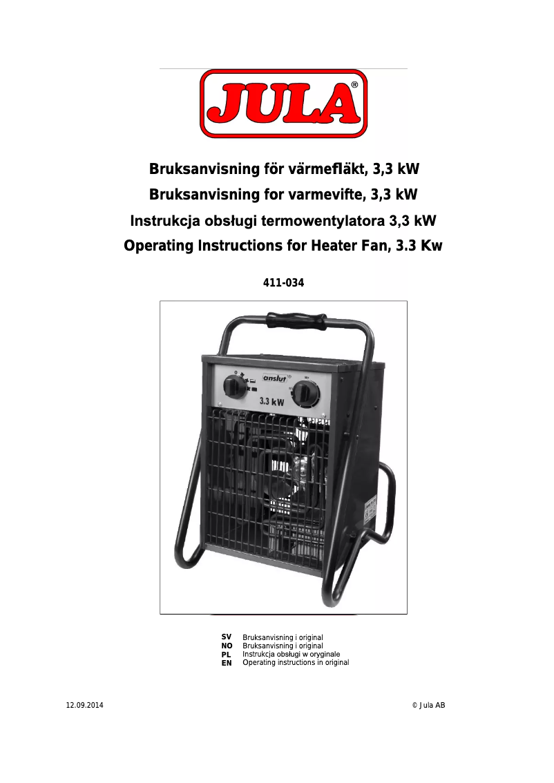 Image de la première page du manuel de l'appareil 411-034