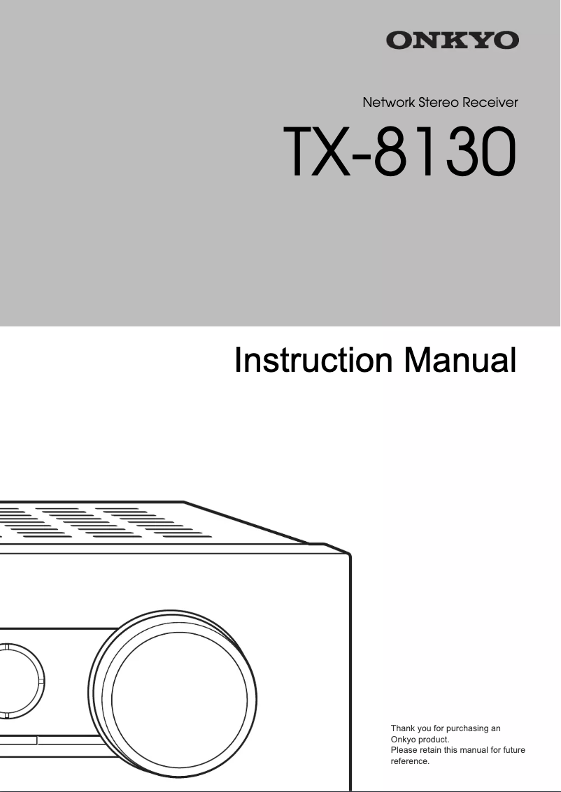 Page 1 of the manual User Manual Onkyo TX-8130