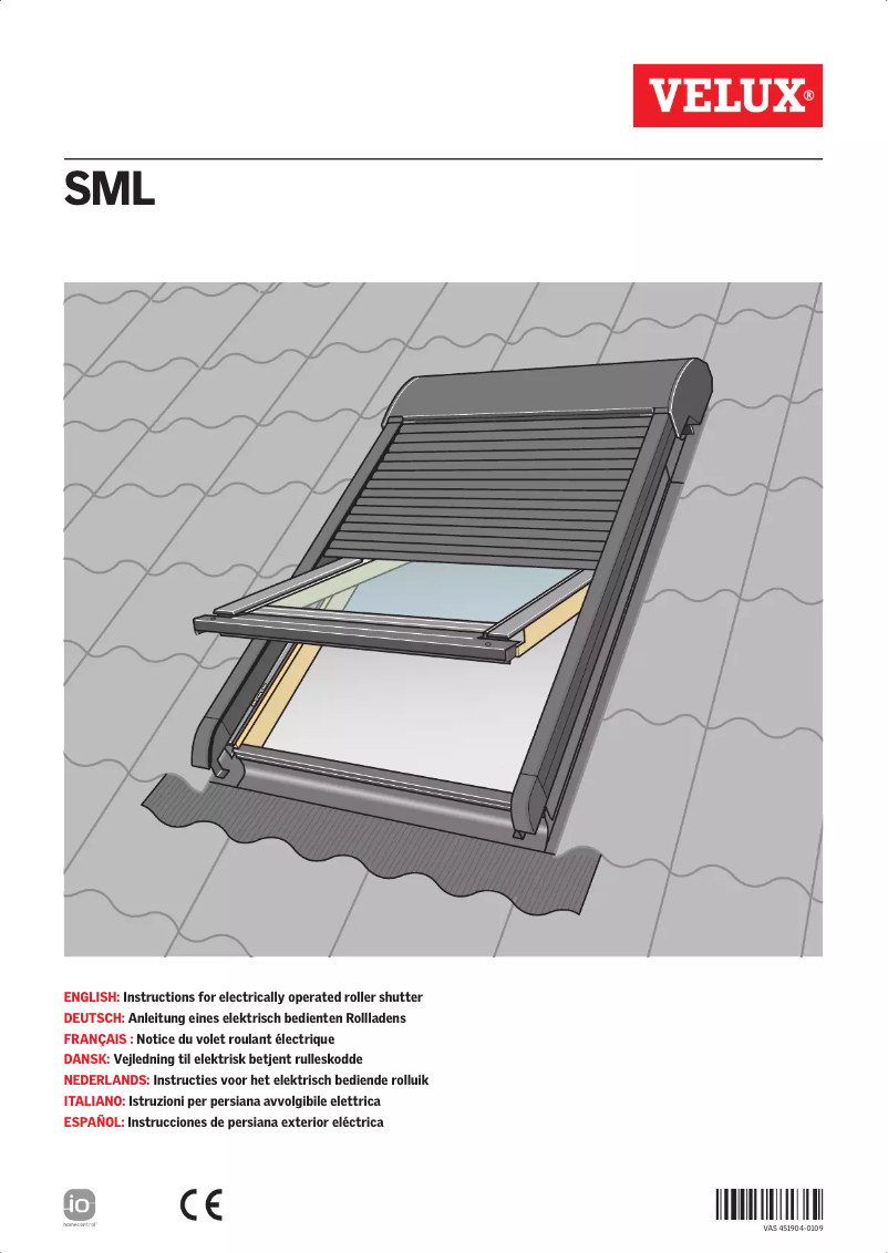 Page 1 de la notice Manuel utilisateur Velux SML