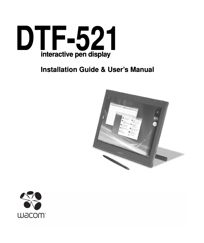 Page 1 de la notice Manuel utilisateur Wacom DTF-521