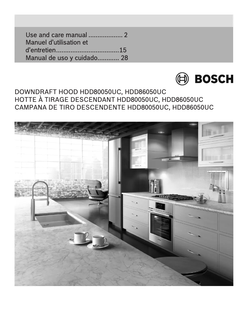 Page 1 de la notice Manuel utilisateur Bosch HDD86050UC