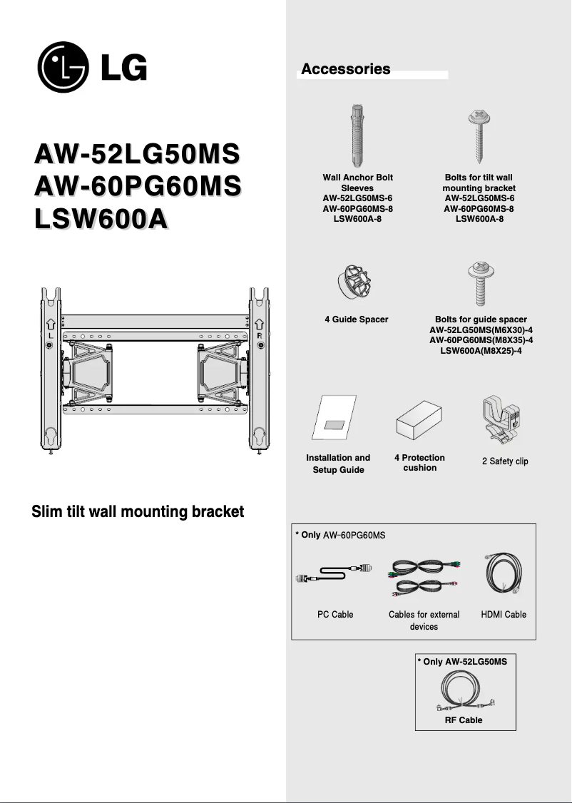 Page n°1 - Manuel utilisateur LG AW-60PG60MS