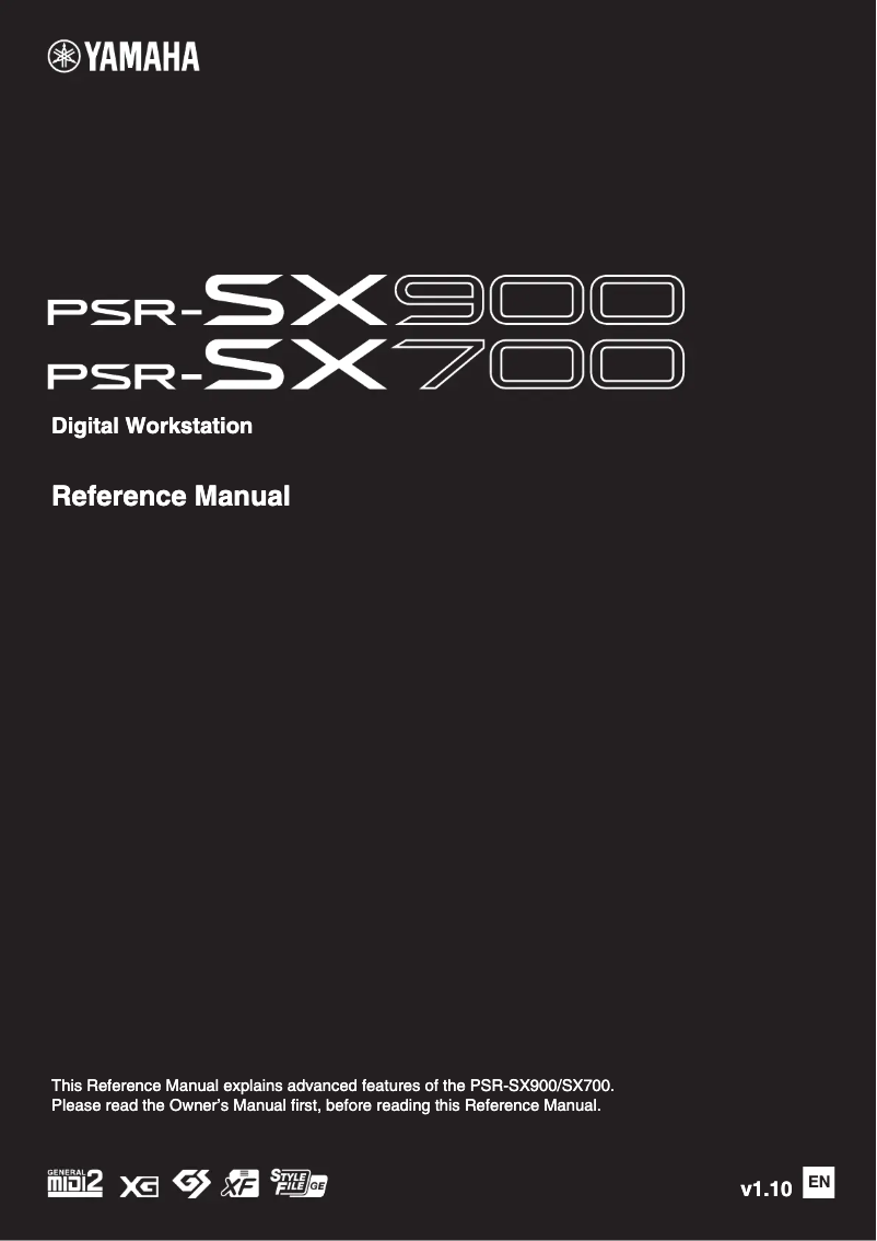 Image de la première page du manuel de l'appareil PSR-SX700