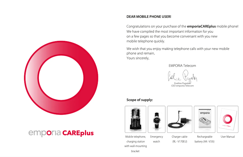 Page 1 de la notice Manuel utilisateur Emporia CAREplus