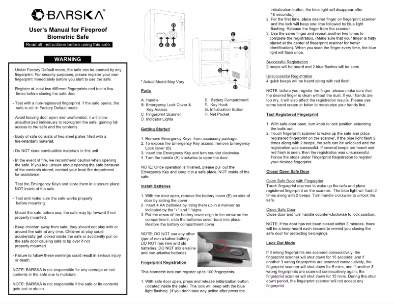 Page 1 de la notice Manuel utilisateur Barska AX13496