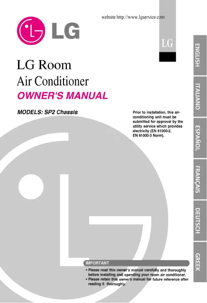 Page n°1 - Manuel utilisateur LG AS-H126PDL2