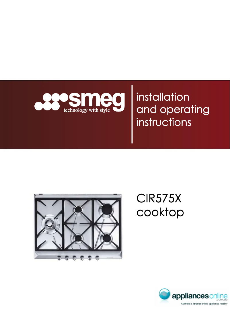 Page n°1 - Manuel utilisateur Smeg CIR575X