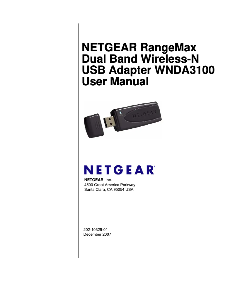 Page 1 de la notice Manuel utilisateur Netgear RangeMax WNDA3100