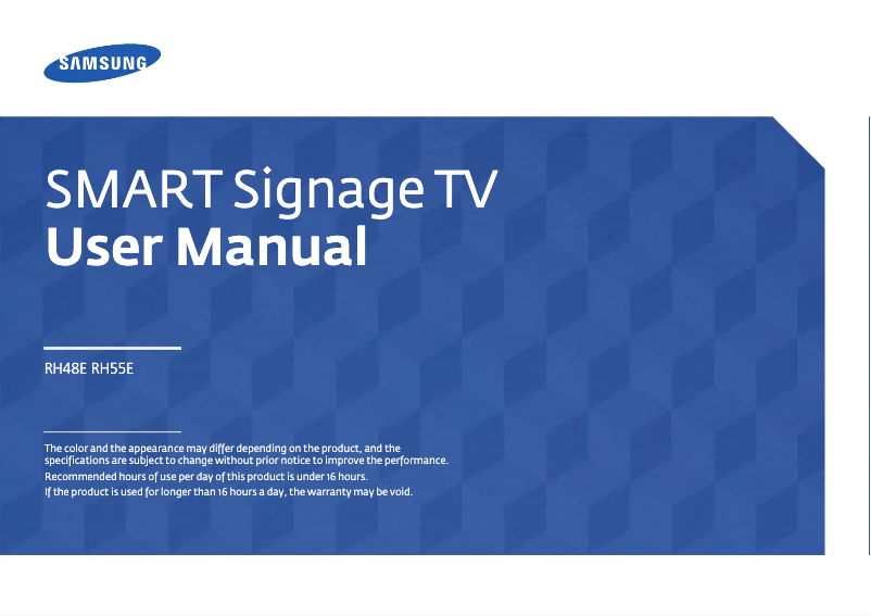 Image de la première page du manuel de l'appareil LH55RHEPLGA