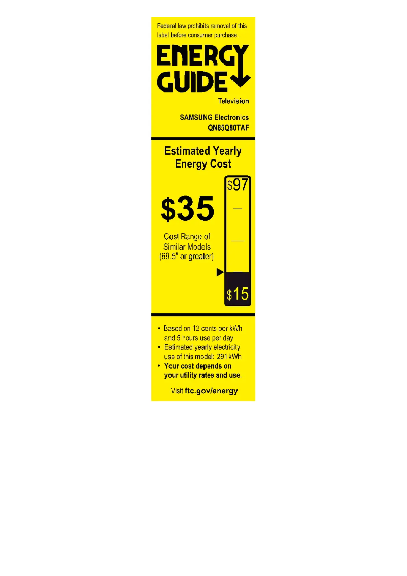 Page n°1 - Label énergétique Samsung QN85Q80TAFXZA