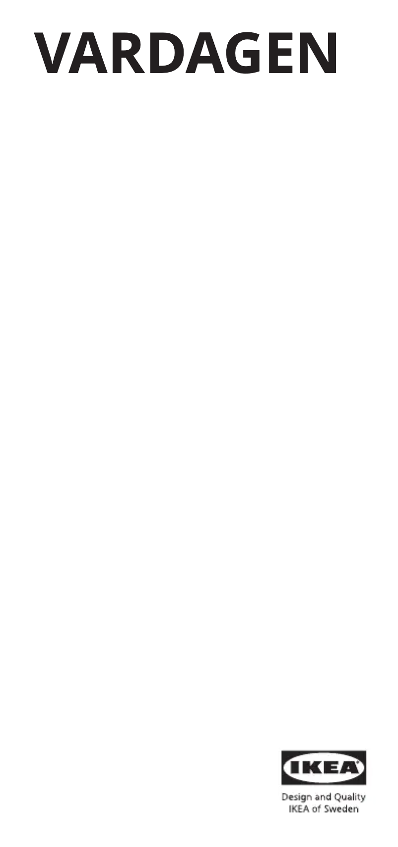 Image de la première page du manuel de l'appareil VARDAGEN 205.813.33