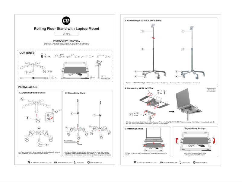 Page 1 de la notice Manuel utilisateur CTA Digital LT-RFL