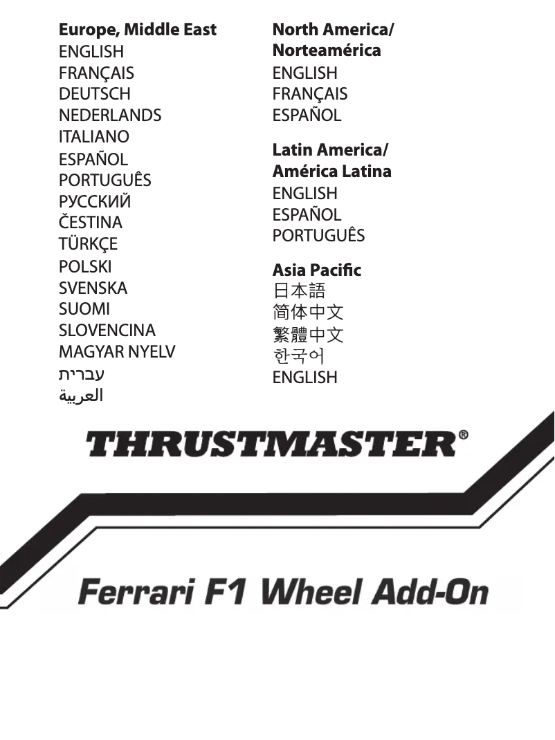 Page n°1 - Manuel utilisateur Thrustmaster Ferrari F1 Wheel Add-On