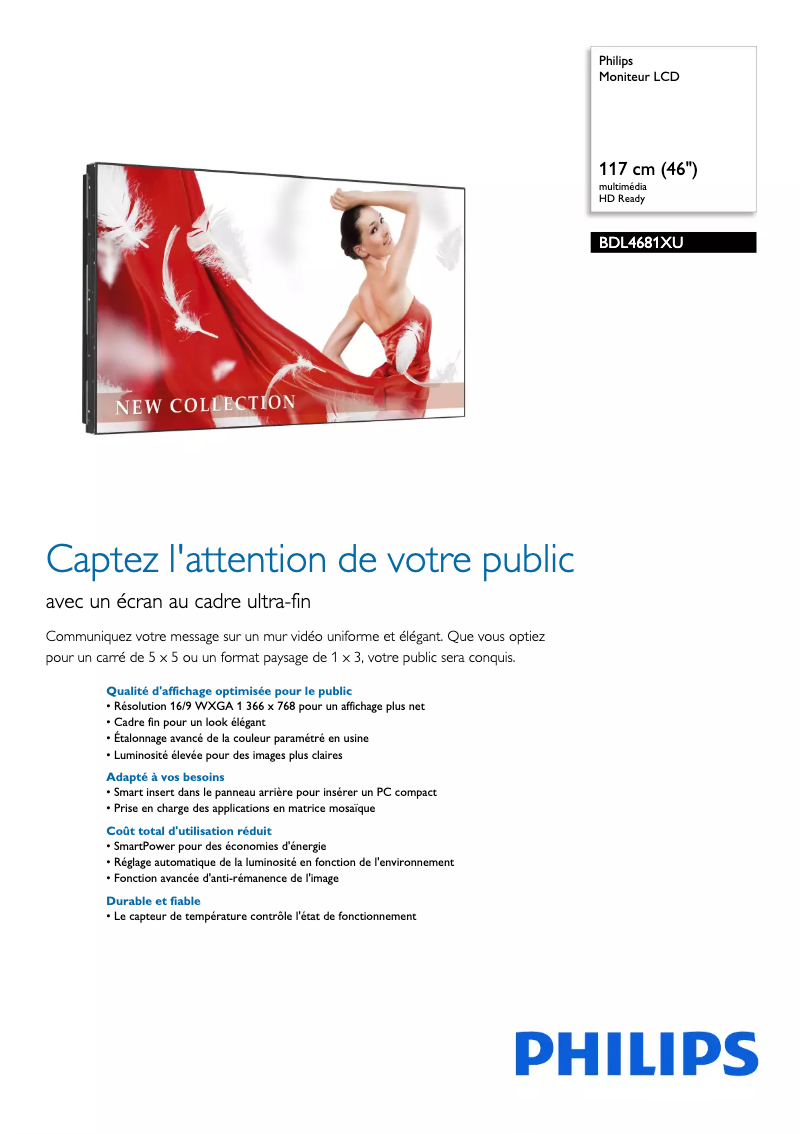 Page n°1 - Fiche technique Philips BDL4681XU