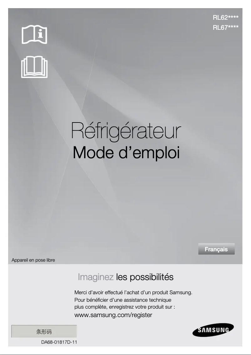 Page n°1 - Manuel utilisateur Samsung RL62VCPN1