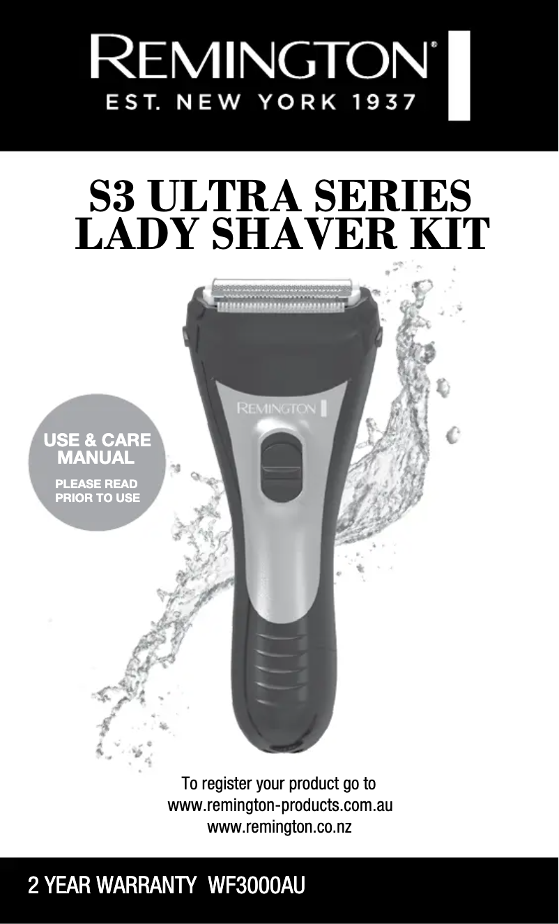 Image de la première page du manuel de l'appareil Ultra S3 Lady Shaver WF3000AU