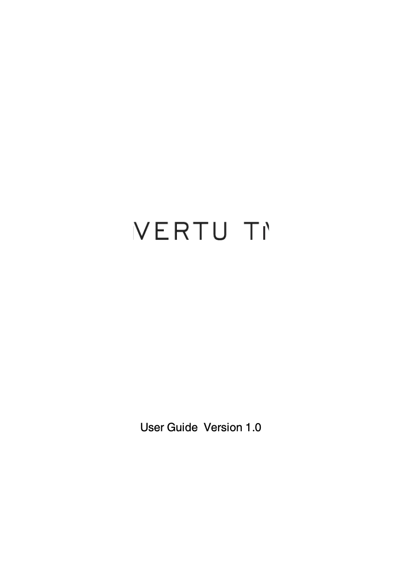 Page n°1 - Manuel utilisateur Vertu Ti RM-828V