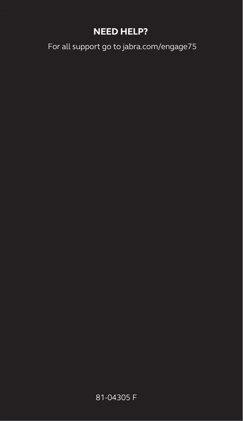 Page 1 de la notice Guide de démarrage rapide Jabra Engage 75 Convertible