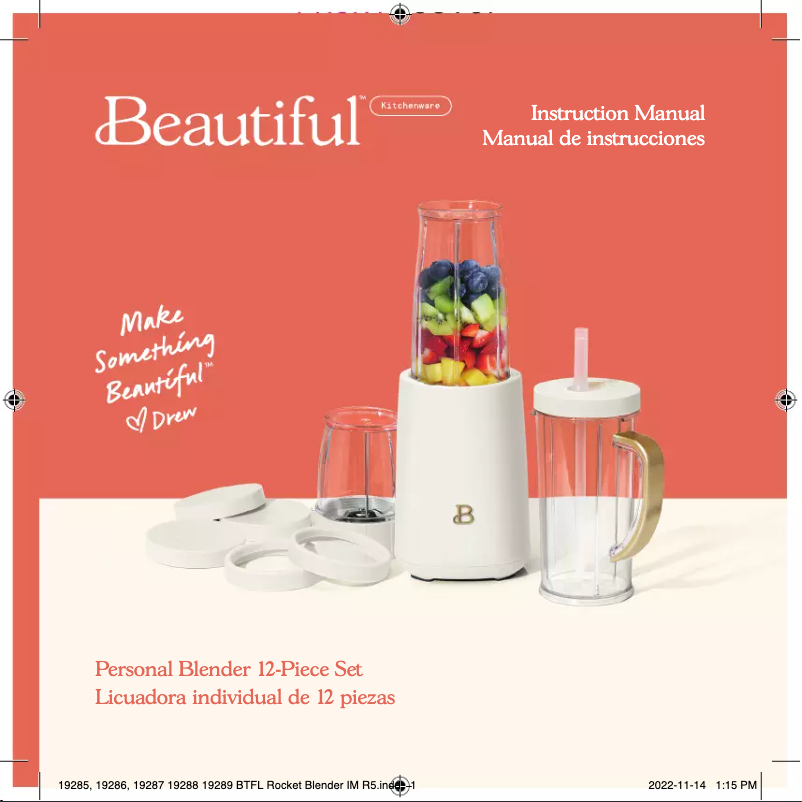 Page 1 de la notice Manuel utilisateur Beautiful Personal Blender 12-Piece Set