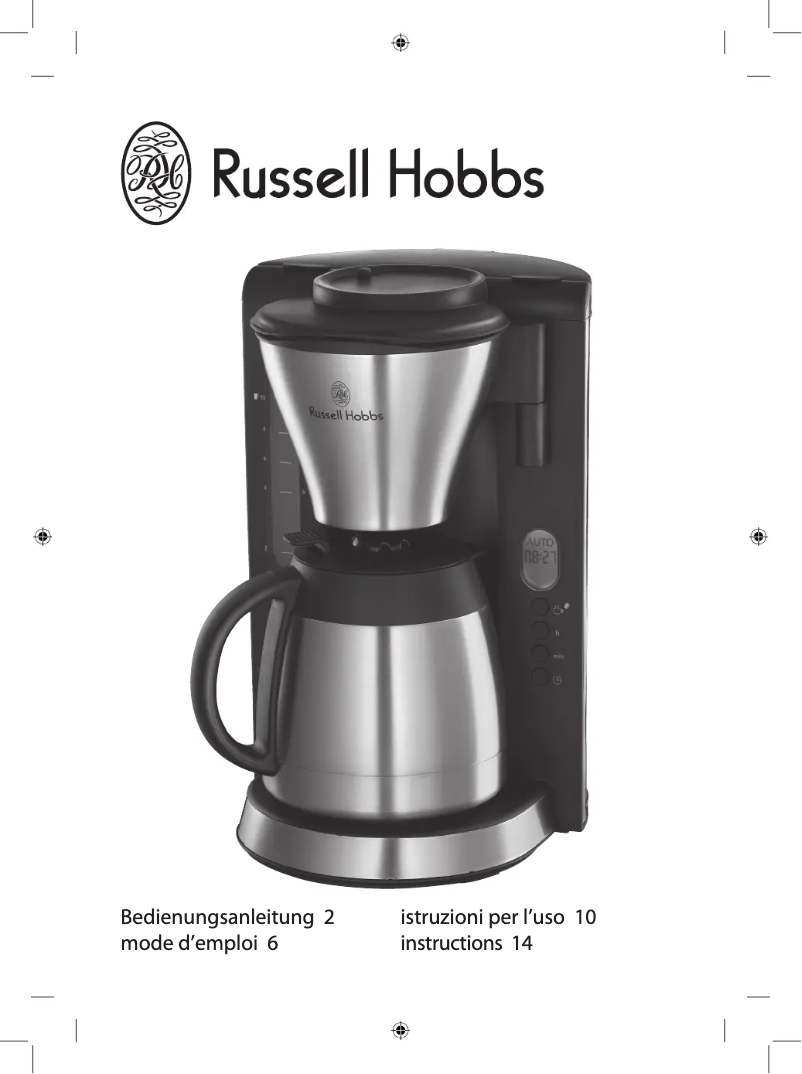 Page 1 de la notice Manuel utilisateur Russell Hobbs Fast Brew Thermo 18374-56