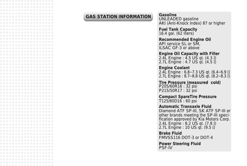 Page 1 de la notice Manuel utilisateur Kia Optima (2009)