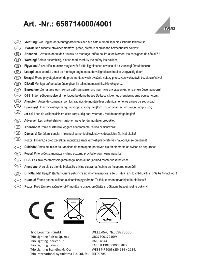 Image de la première page du manuel de l'appareil Yokohama 658714001