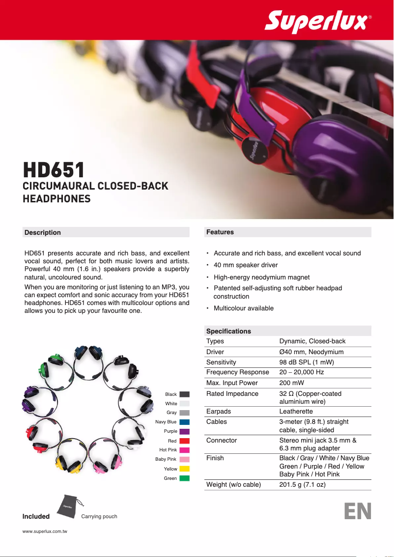 Image de la première page du manuel de l'appareil HD651