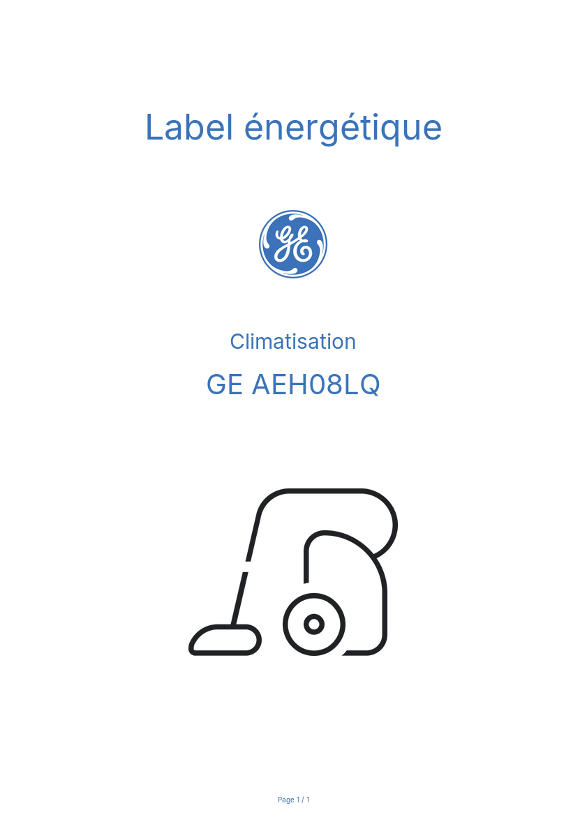 Image de la première page du manuel de l'appareil AEH08LQ