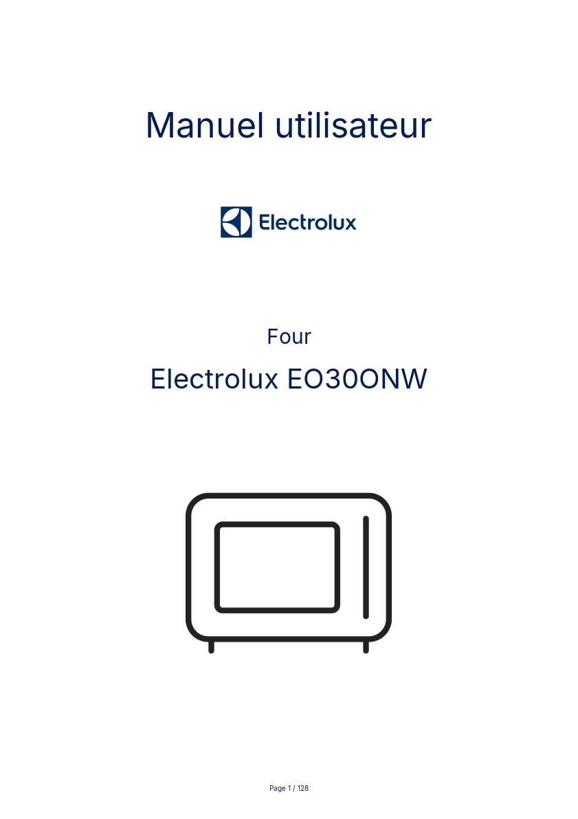Page n°1 - Manuel utilisateur Electrolux EO30ONW