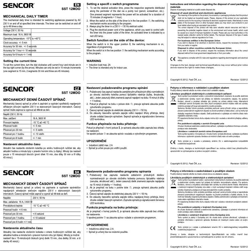 Image de la première page du manuel de l'appareil SST 12MDO