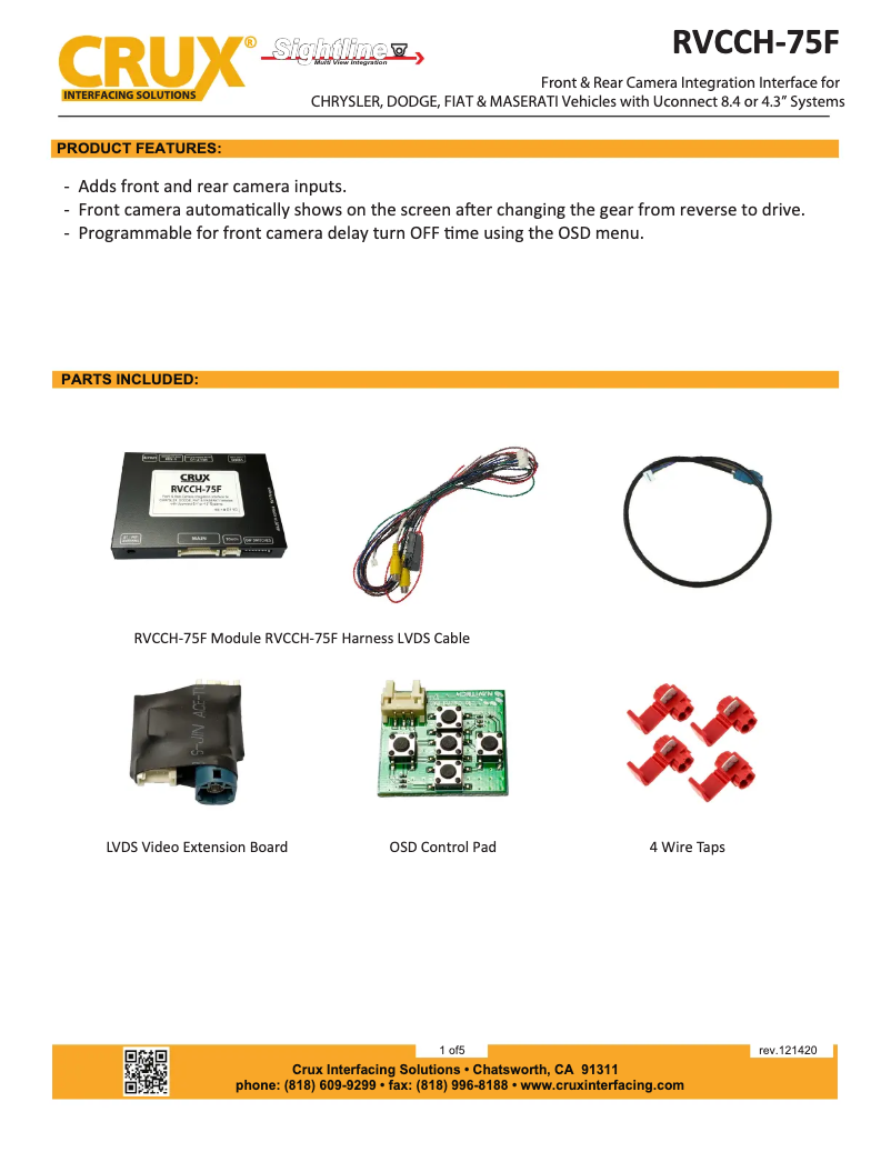 Página 1 del manual Manual de usuario CRUX RVCCH-75F