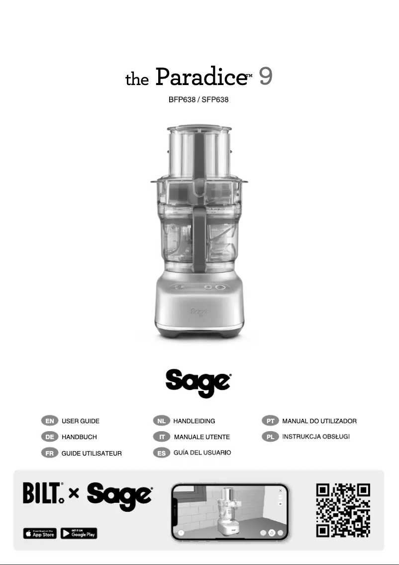 Page n°1 - Manuel utilisateur Sage the Paradice 9 SFP638