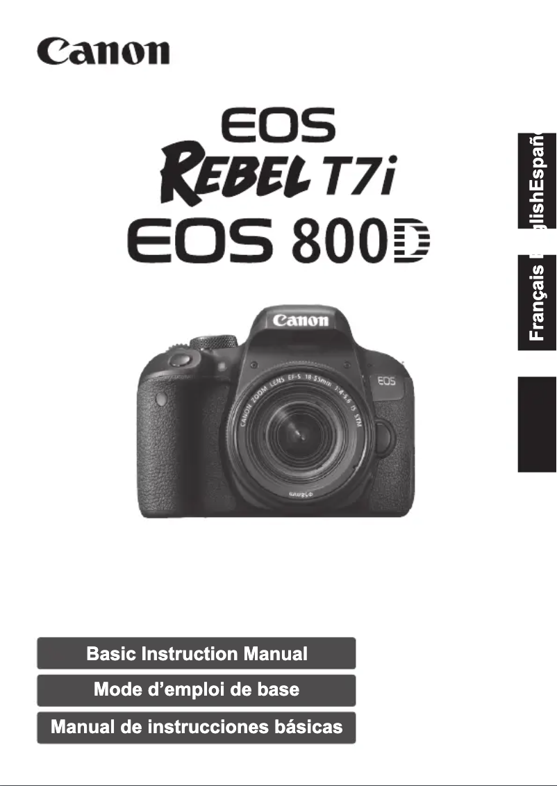 Page 1 de la notice Manuel utilisateur Canon EOS Rebel T7i