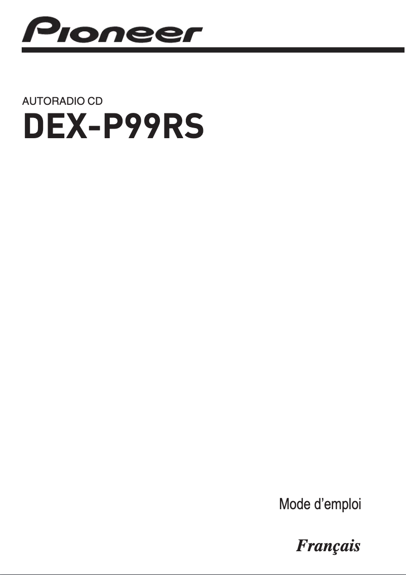 Image de la première page du manuel de l'appareil DEX-P99RS