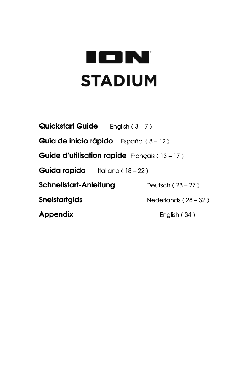 Page 1 de la notice Manuel utilisateur ION Stadium
