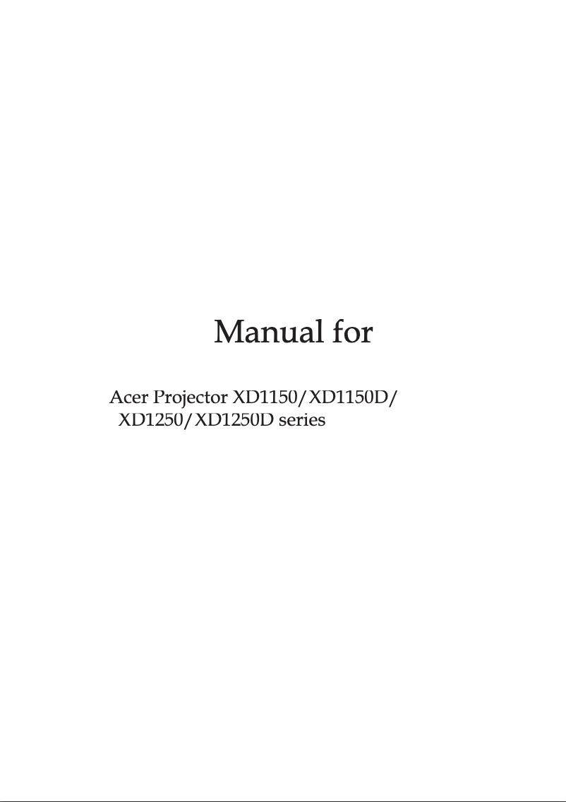 Página 1 del manual Manual de usuario Acer XD1150