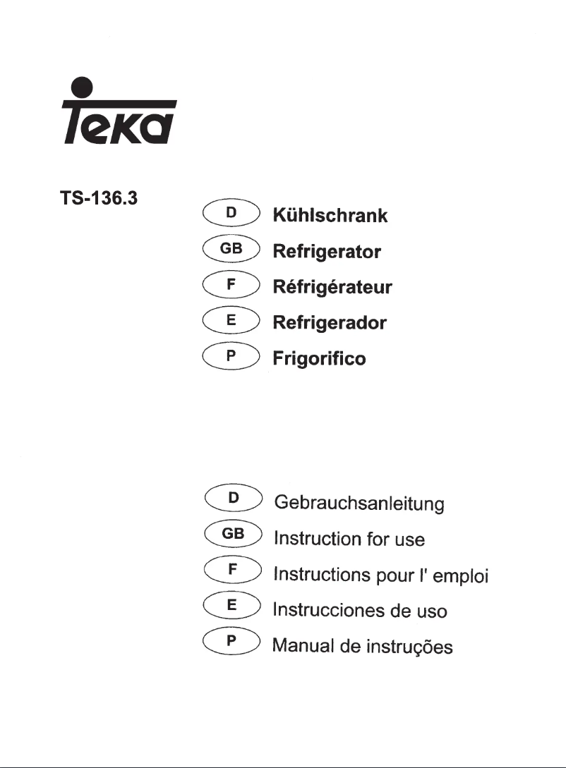 Page 1 de la notice Manuel utilisateur Teka TS 136.3