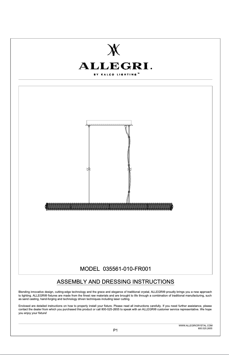 Page n°1 - Manuel utilisateur Allegri Lina 035561-010-FR001