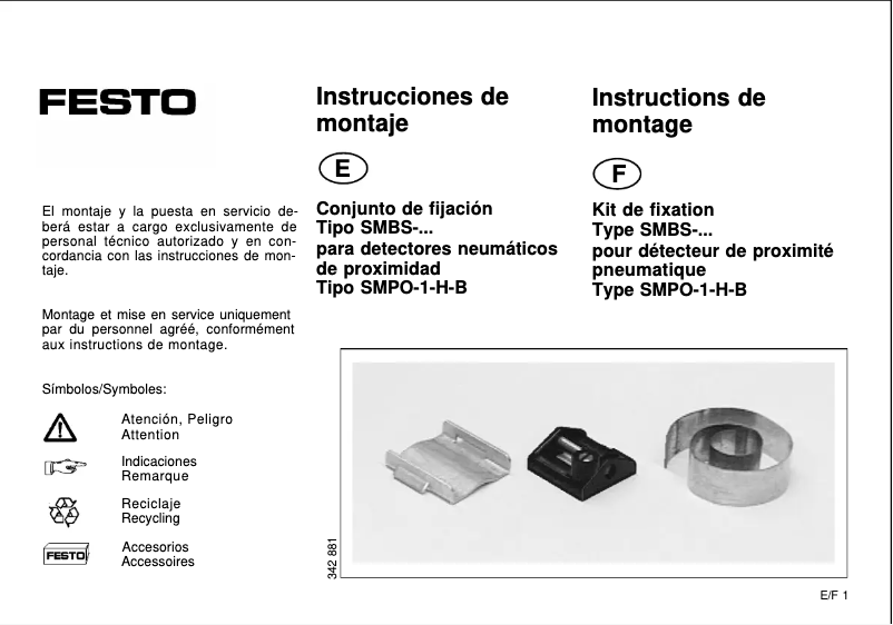 Page 1 de la notice Manuel utilisateur Festo SMBS-1